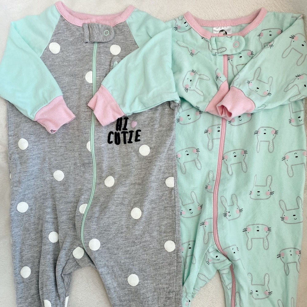 Baby Girl Footed Pajamas with Zippers